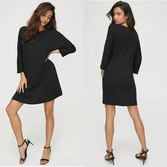 a line dresses with short sleeves Karen Kane Women's Short Sleeve A-Line Dress, Navy Blue, Small